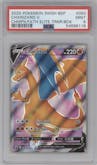 Charizard V from the 2020 Pokemon SWSH set featuring a Champion's Path ETB parallel graded by PSA and given an overall grade of 9.