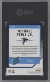Michael Penix Jr. from the 2024 Donruss Optic set featuring a Hyper Green parallel graded by SGC and given an overall grade of 9.