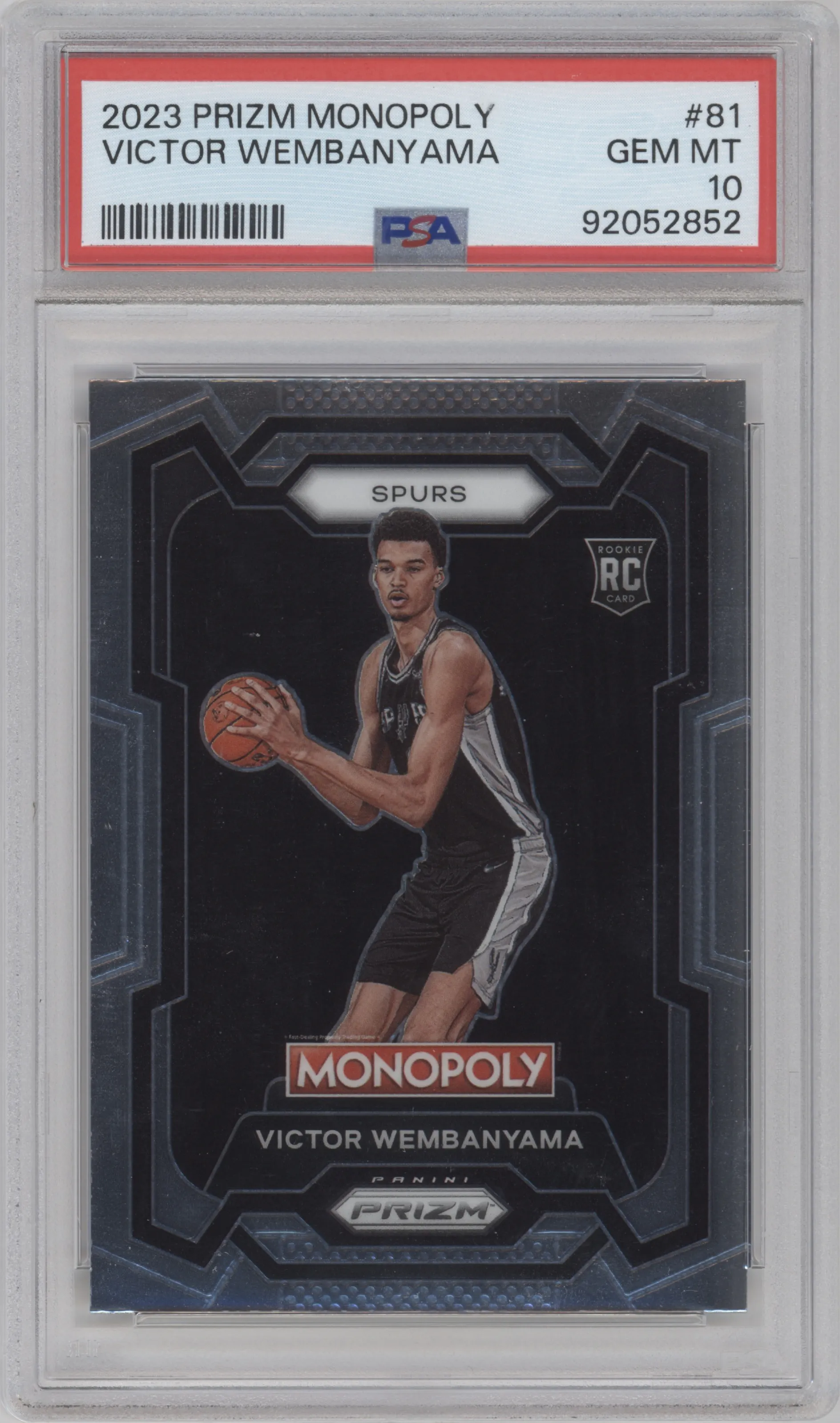 2023 Panini Prizm Monopoly Victor Wembanyama PSA 10