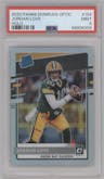 Jordan Love from the 2020 Panini Donruss Optic set featuring a Holo parallel graded by PSA and given an overall grade of 9.
