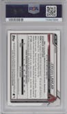 Jordan Lawlar from the 2021 Bowman Draft set featuring a Refractor parallel graded by PSA and given an overall grade of 9.