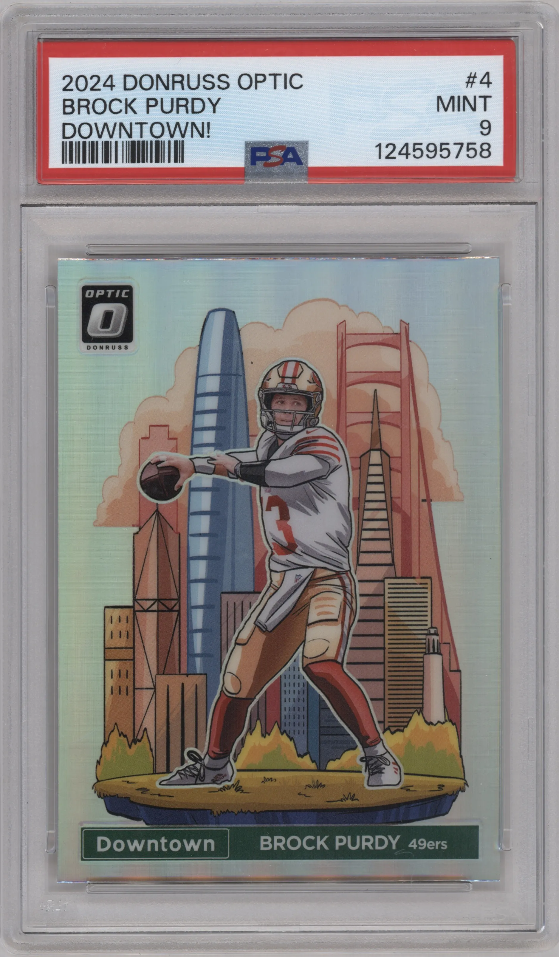 2024 Donruss Optic Downtown! Brock Purdy #4 PSA 9