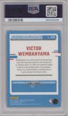 Victor Wembanyama from the 2023-24 Donruss Optic set graded by PSA and given an overall grade of 10.