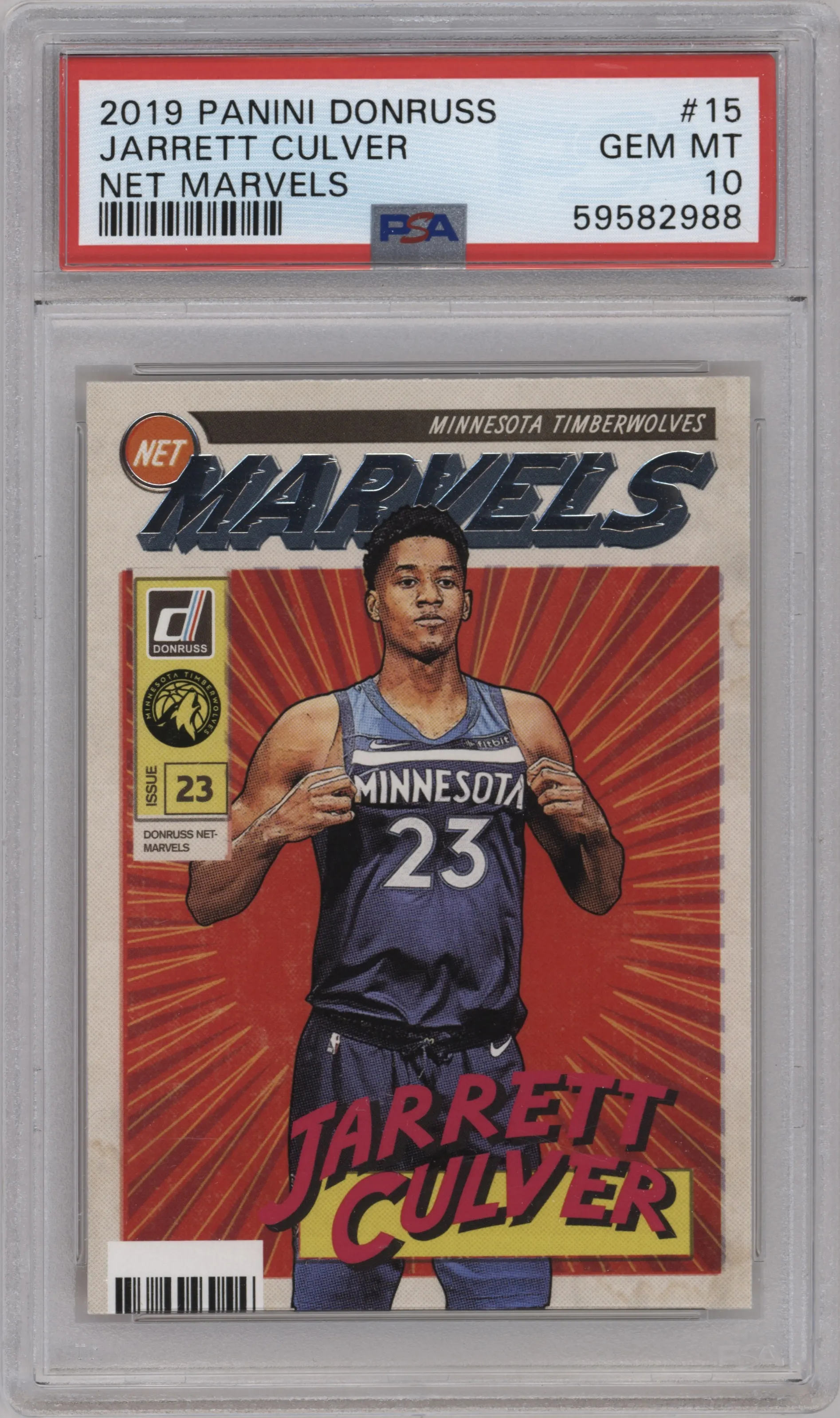 2019 Panini Donruss Net Marvels Jarrett Culver #15 PSA 10