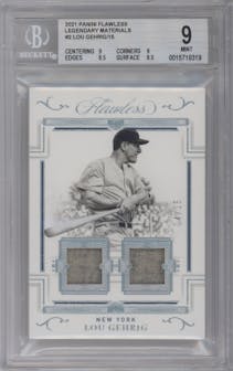 Lou Gehrig from the 2021 Panini Flawless set graded by Beckett and given an overall grade of 9.
