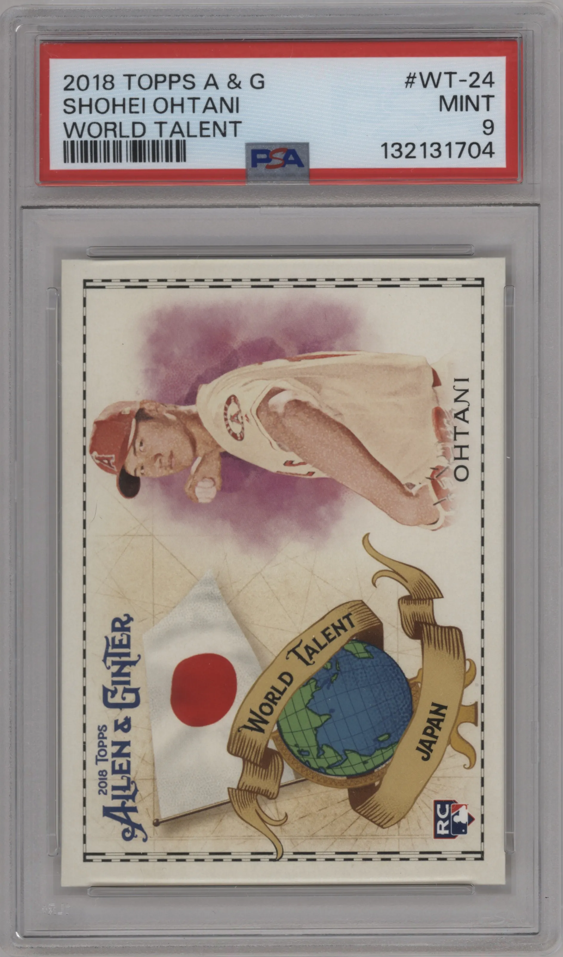 2018 Topps Allen & Ginter World Talent Shohei Ohtani #WT-24 PSA 9