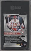 Patrick Mahomes II from the 2024 Panini Prizm set featuring a Lazer Prizm parallel graded by SGC and given an overall grade of 10.