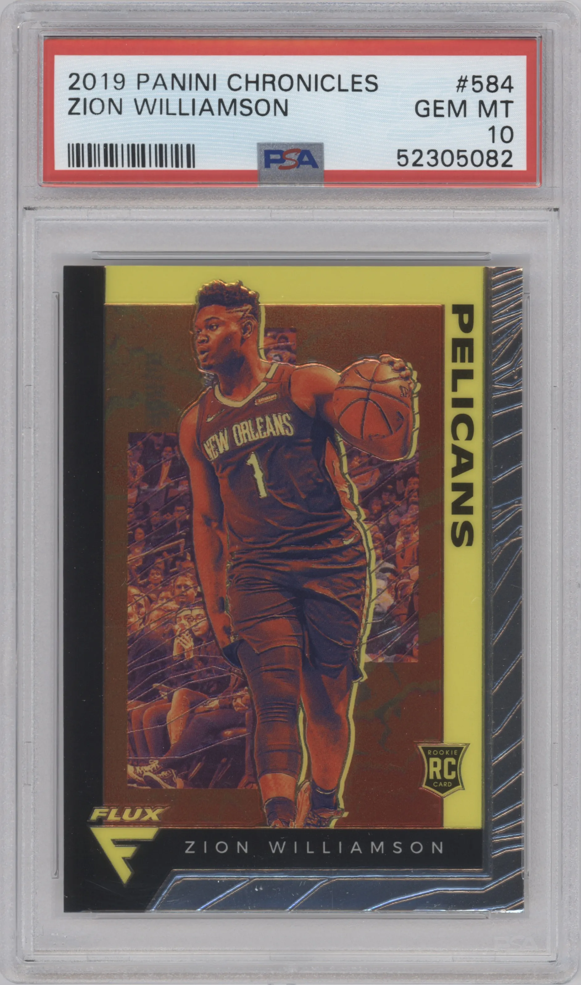 2019 Panini Chronicles Flux Zion Williamson #584 PSA 10
