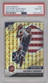 Anthony Edwards from the 2020-21 Panini Mosaic set featuring a Reactive Yellow parallel graded by PSA and given an overall grade of 10.