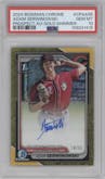 Adam Serwinowski from the 2024 Bowman Chrome set featuring a Gold Shimmer Refractor parallel graded by PSA and given an overall grade of 10.