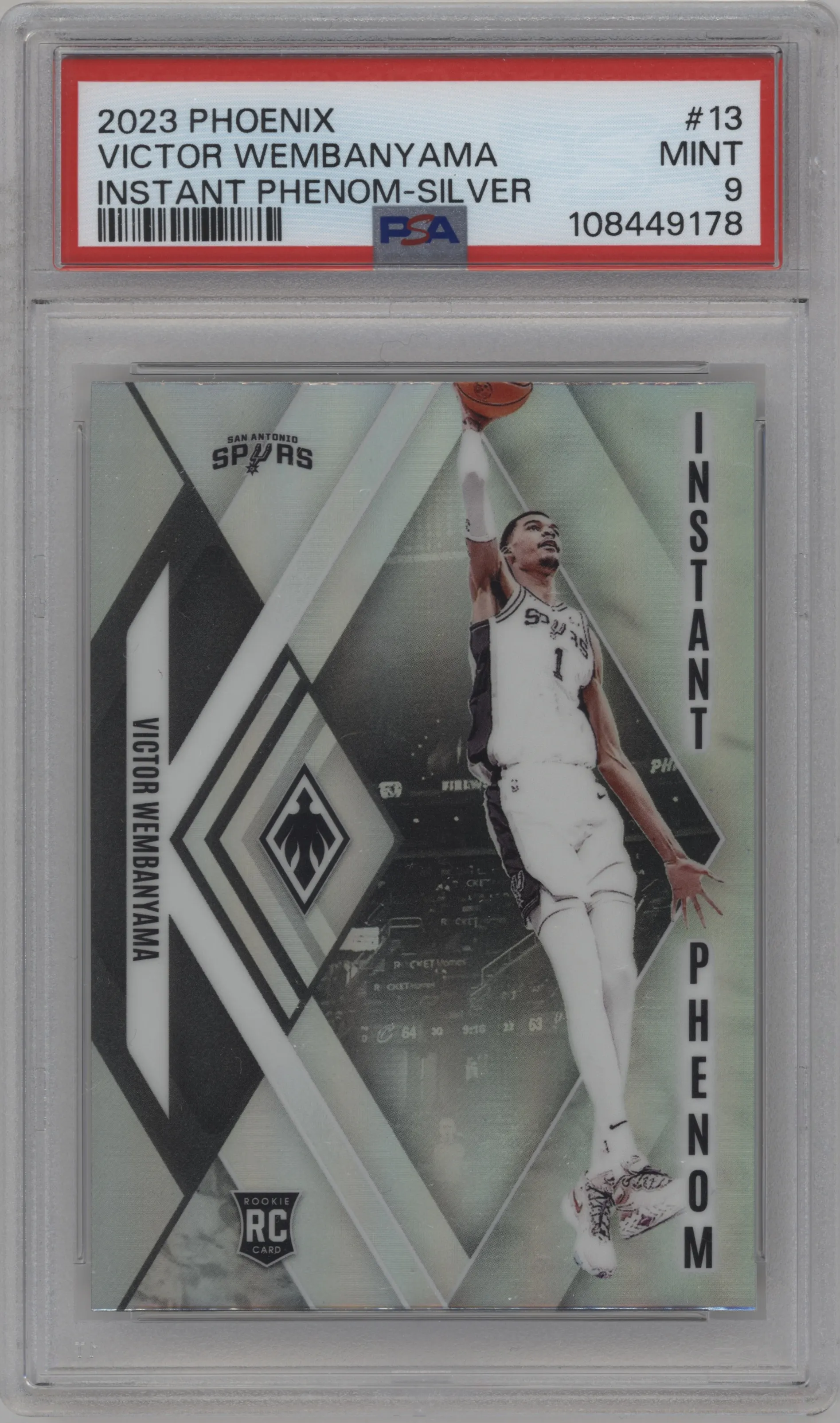 2023 Panini Phoenix Instant Phenom Victor Wembanyama Silver #13 PSA 9