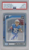 Ladd McConkey from the 2024 Donruss set graded by PSA and given an overall grade of 9.