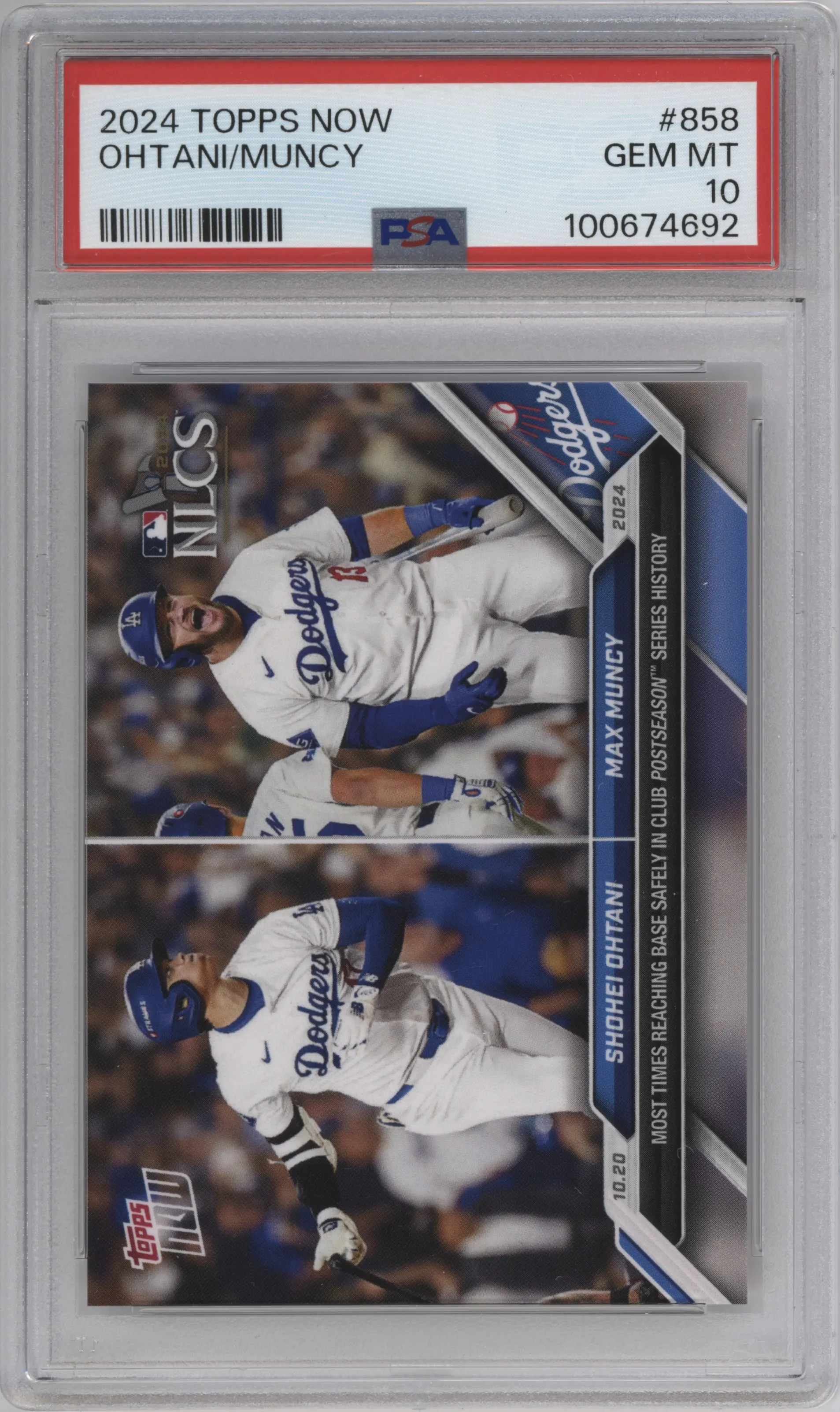 2024 Topps Now Shohei Ohtani/Max Muncy #858 PSA 10