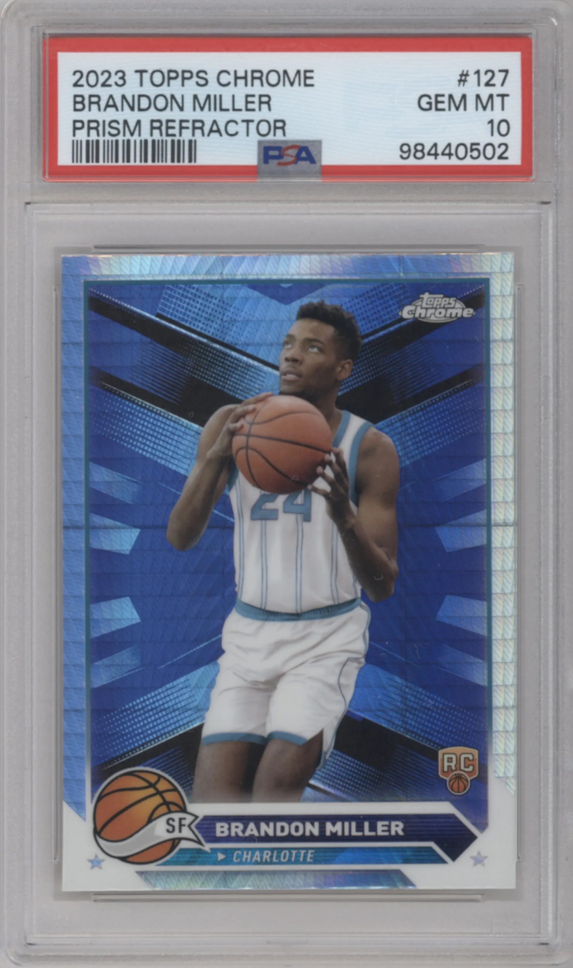 2023 Topps Chrome Brandon Miller Prism Refractor #127 PSA 10