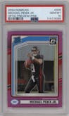 Michael Penix Jr.  from the 2024 Donruss set featuring a Pink parallel graded by PSA and given an overall grade of 10.