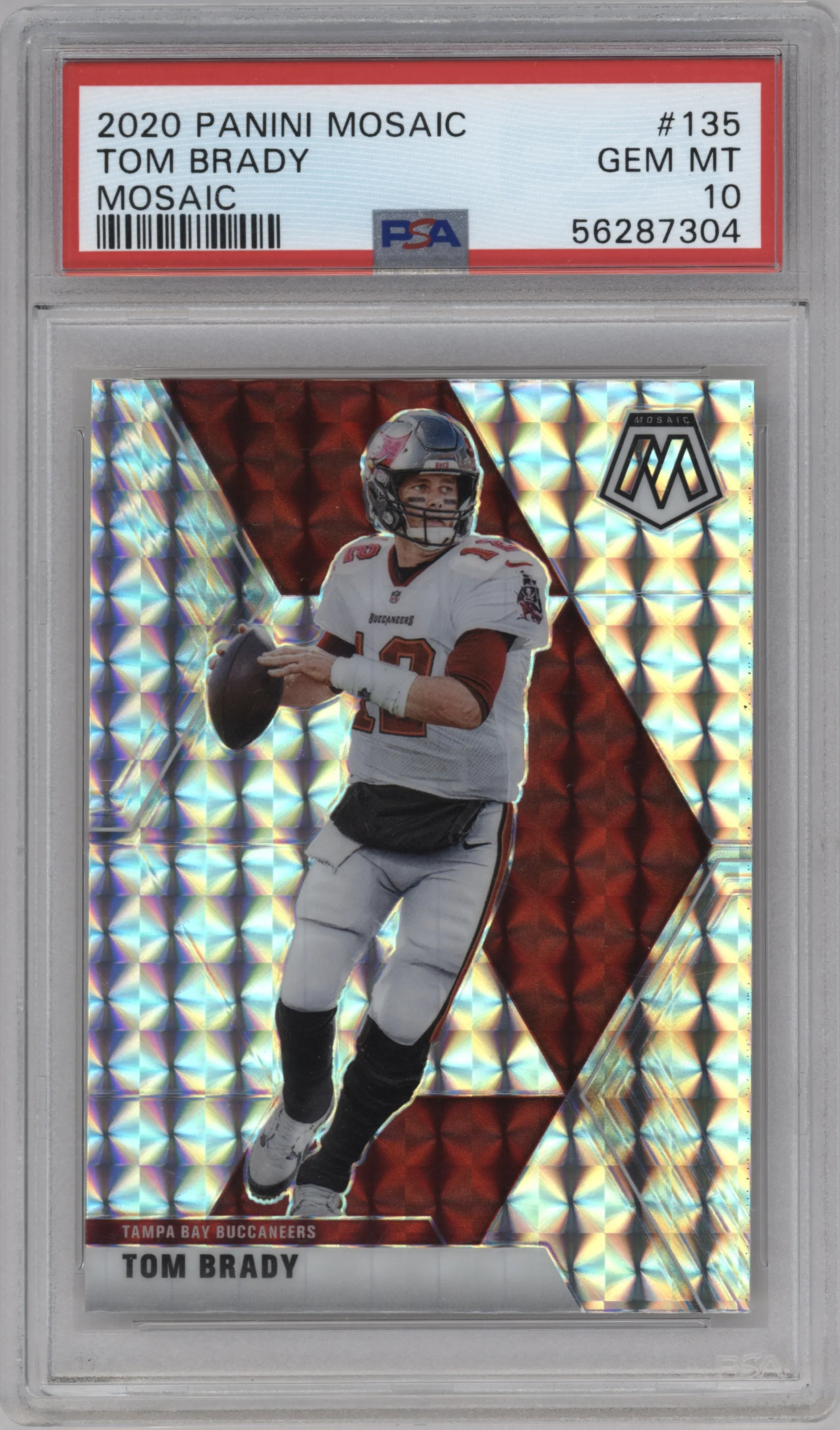 2020 Panini Mosaic Tom Brady Mosaic #135 PSA 10