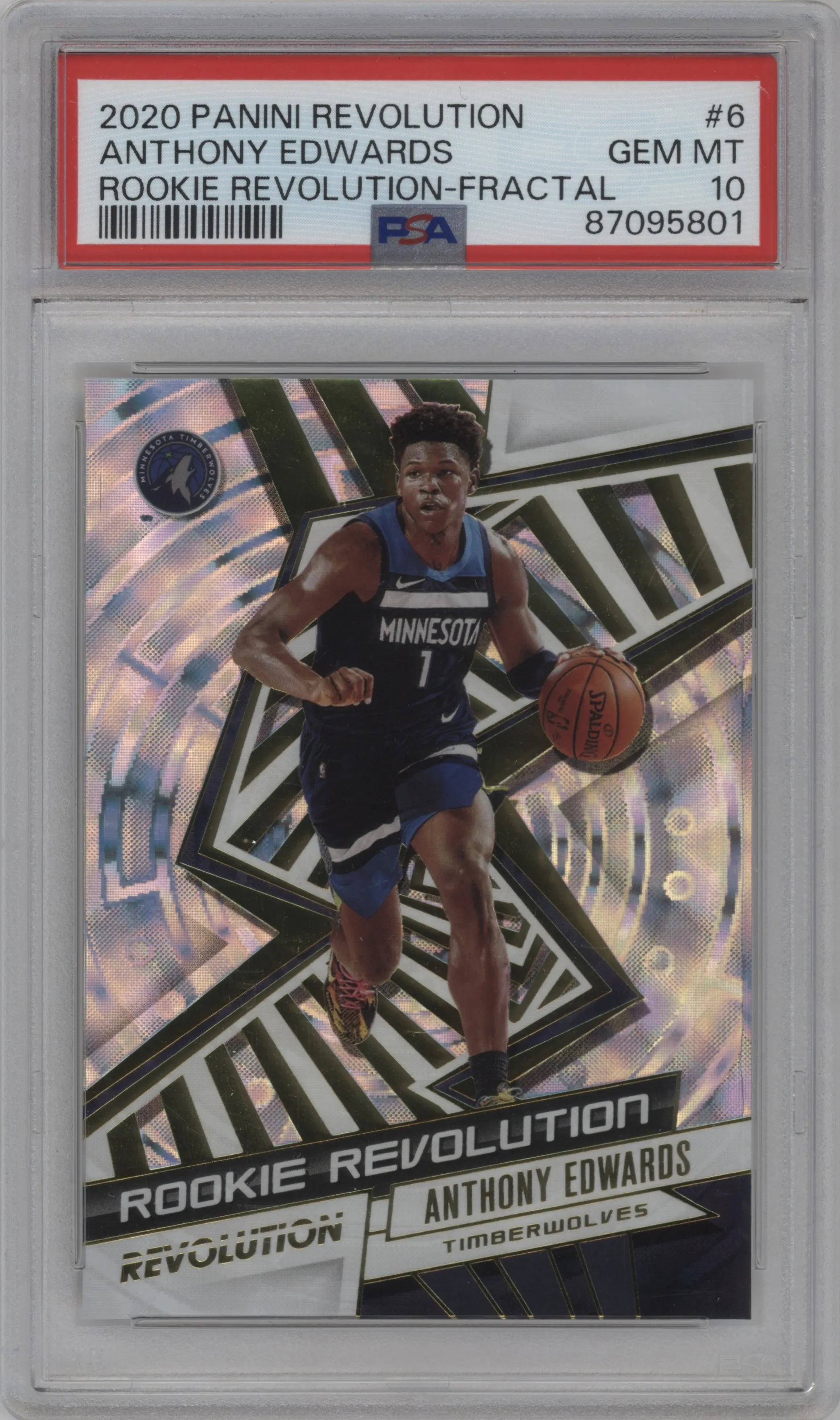 2020 Panini Revolution Rke.Revolution Anthony Edwards Fractal PSA 10