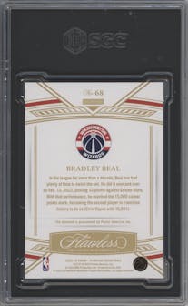 Bradley Beal from the 2022-23 Panini Flawless set featuring a Gold parallel graded by SGC and given an overall grade of 9.
