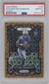 Anthony Richardson from the 2023 Panini Prizm set featuring a Lazer parallel graded by PSA and given an overall grade of 10.