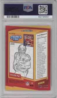 Patrick Mahomes II from the 2022 Panini Donruss set featuring a Cosmic parallel graded by PSA and given an overall grade of 10.