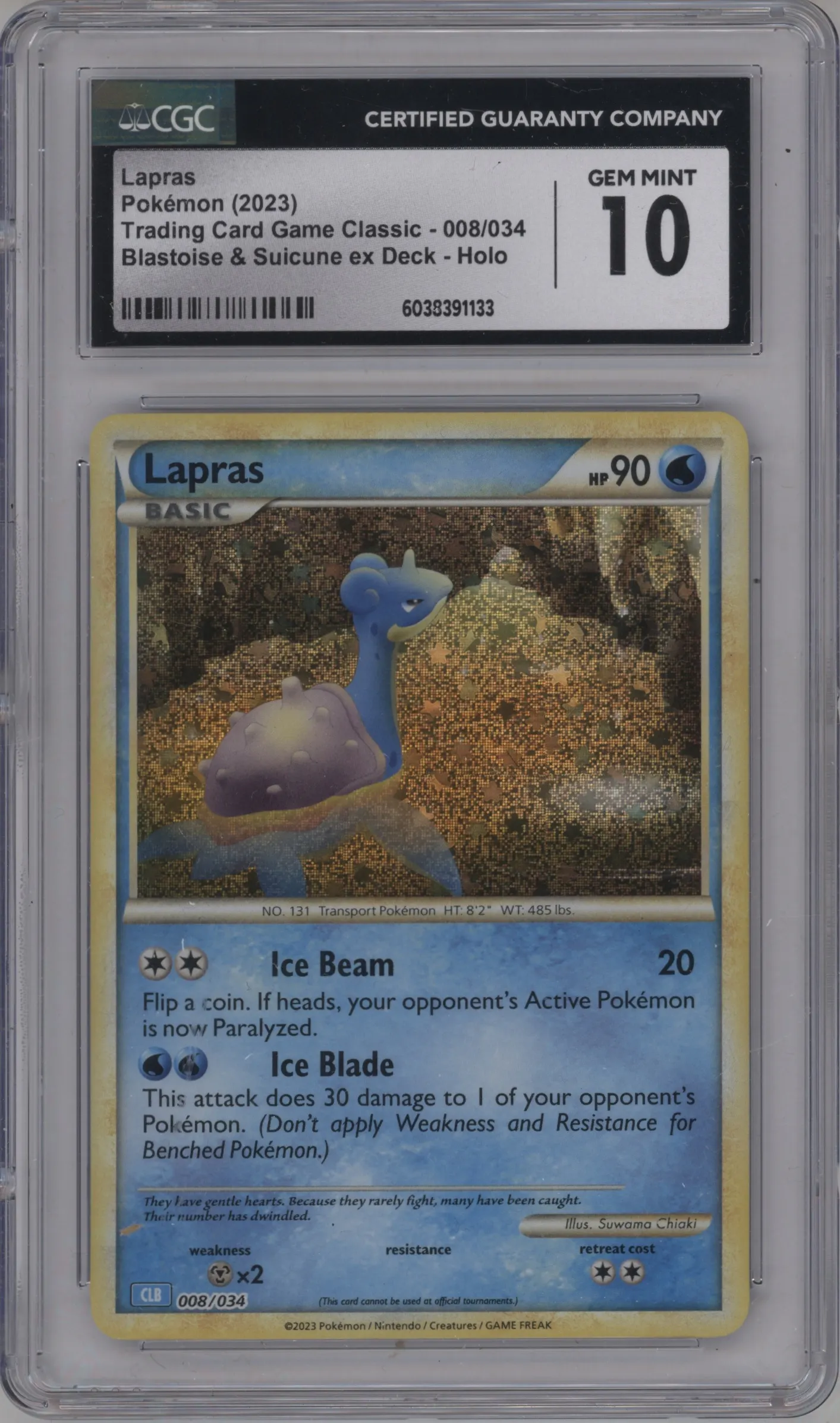 2023 Pokemon CLB Lapras CGC 10