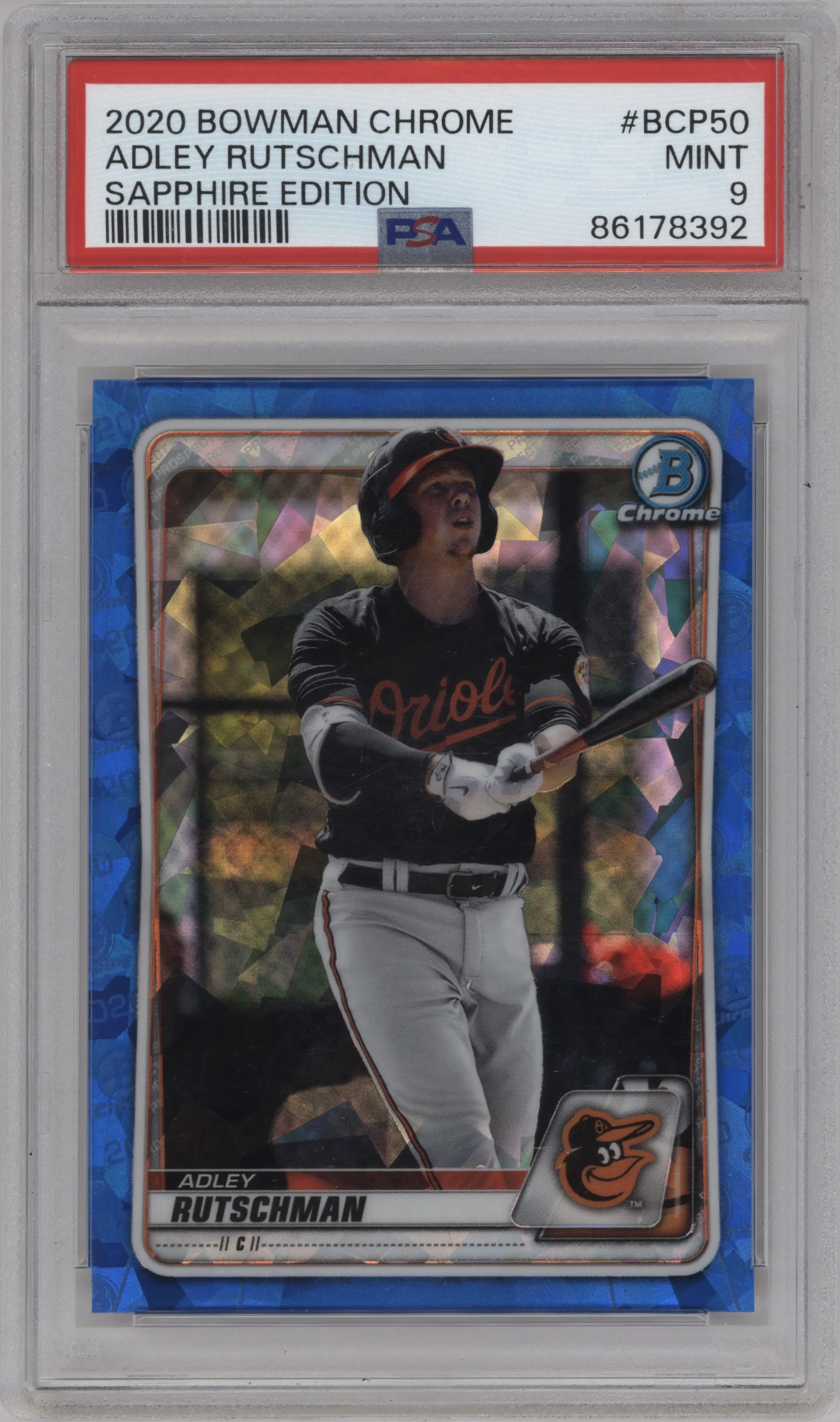 2020 Bowman Sapphire Edition Chr.Pros. Adley Rutschman #BCP-50 PSA 9