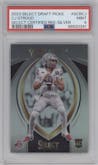 CJ Stroud from the 2023 Panini Select Draft Picks set featuring a Silver Prizm parallel graded by PSA and given an overall grade of 9.