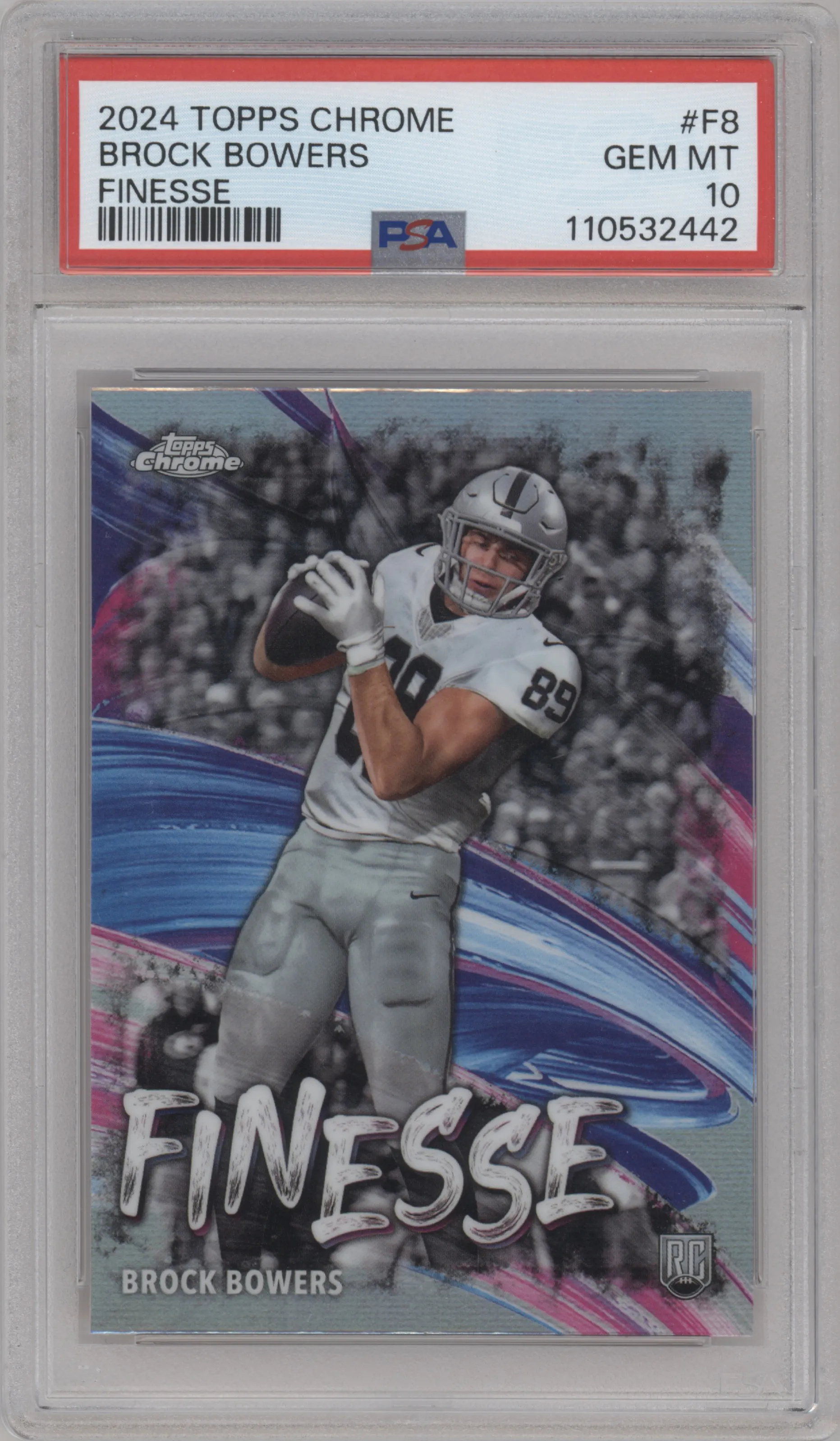 2024 Topps Chrome Finesse Brock Bowers Refractor #F-8 PSA 10