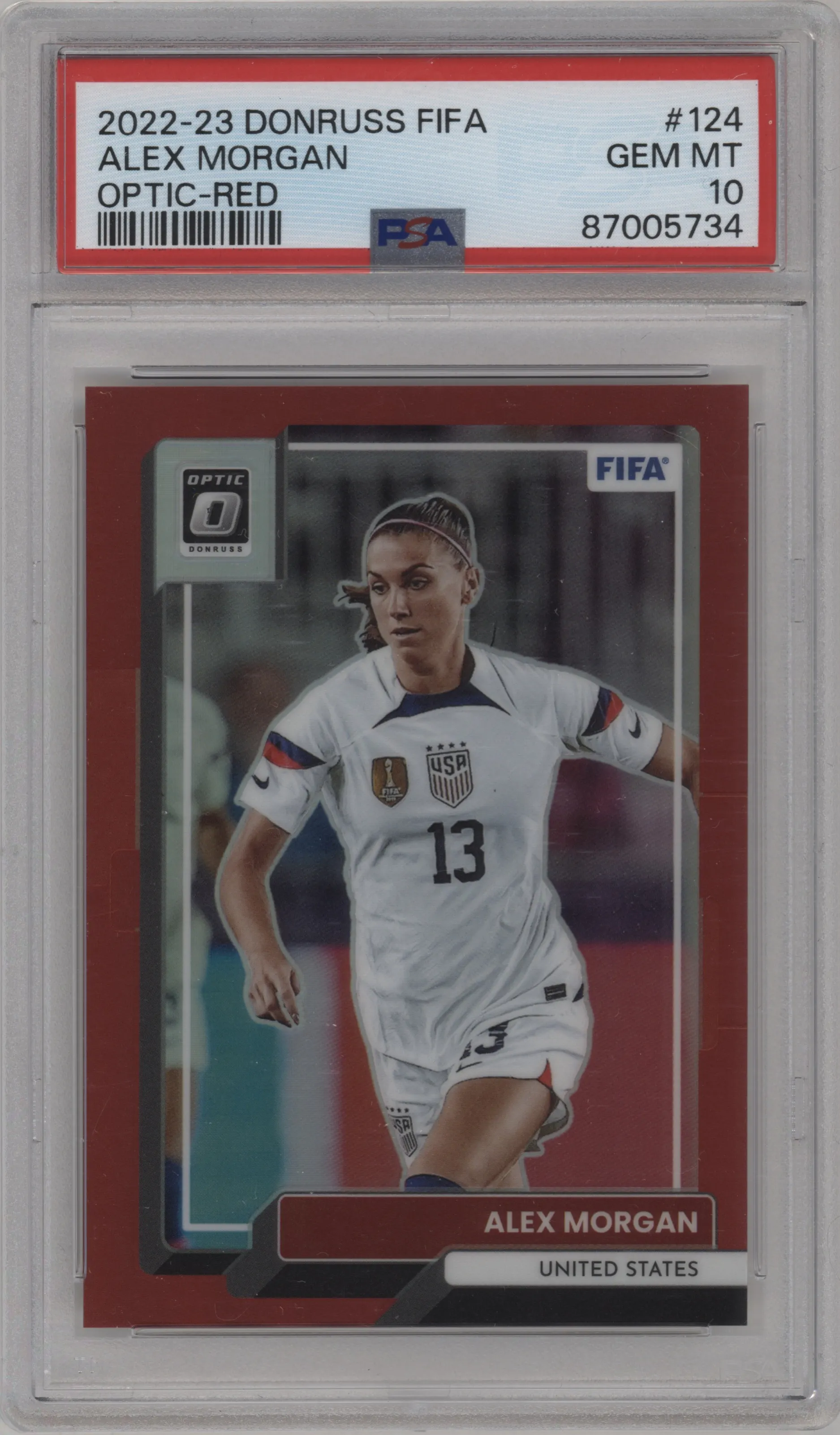 2022 Panini Donruss Optic Alex Morgan Red #124 PSA 10