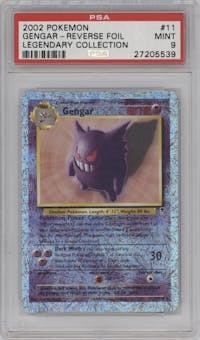 Gengar from the 2002 Pokemon  set graded by PSA and given an overall grade of 9.
