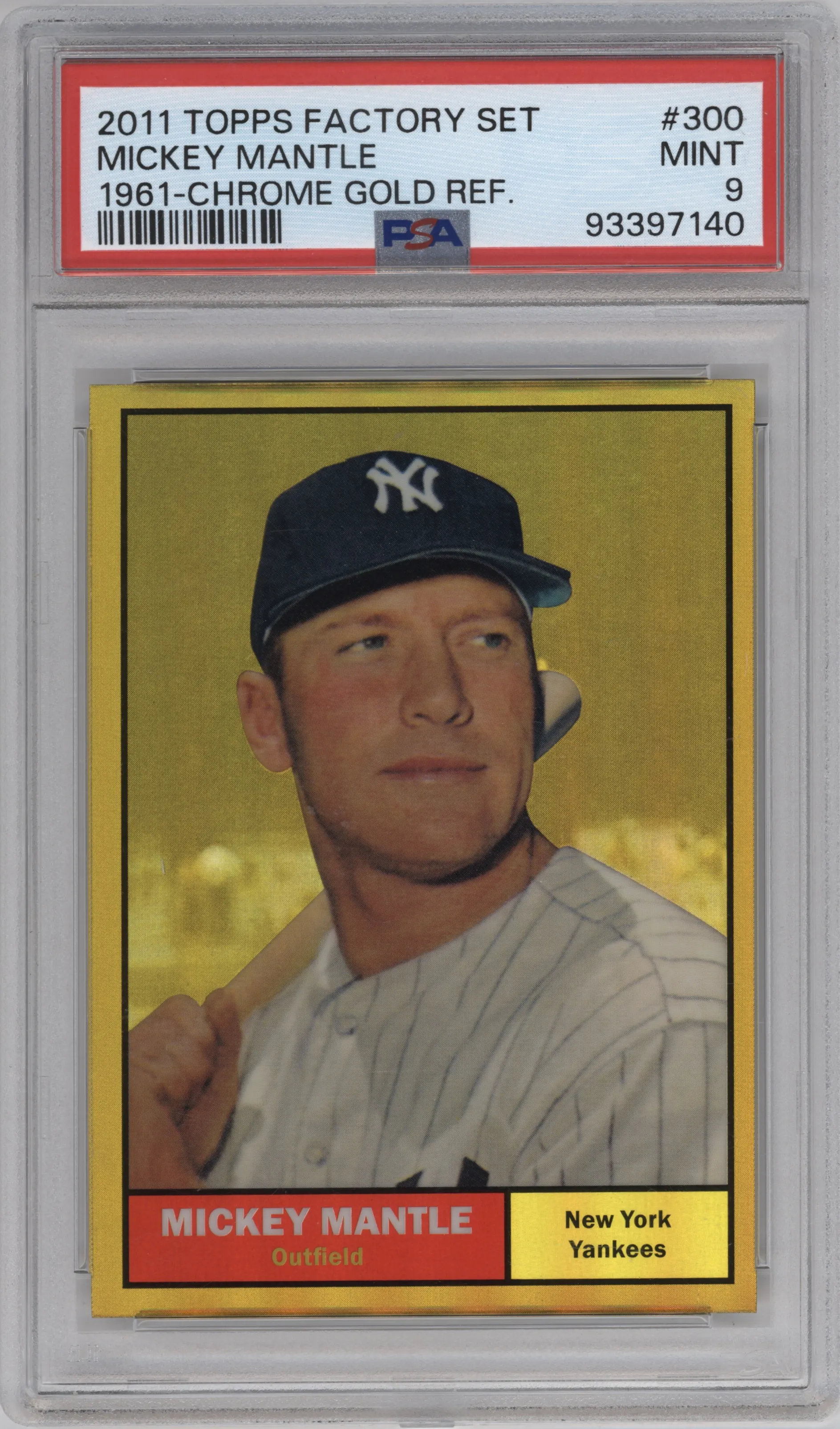2011 Topps Factory Set Reprint Mickey Mantle PSA 9