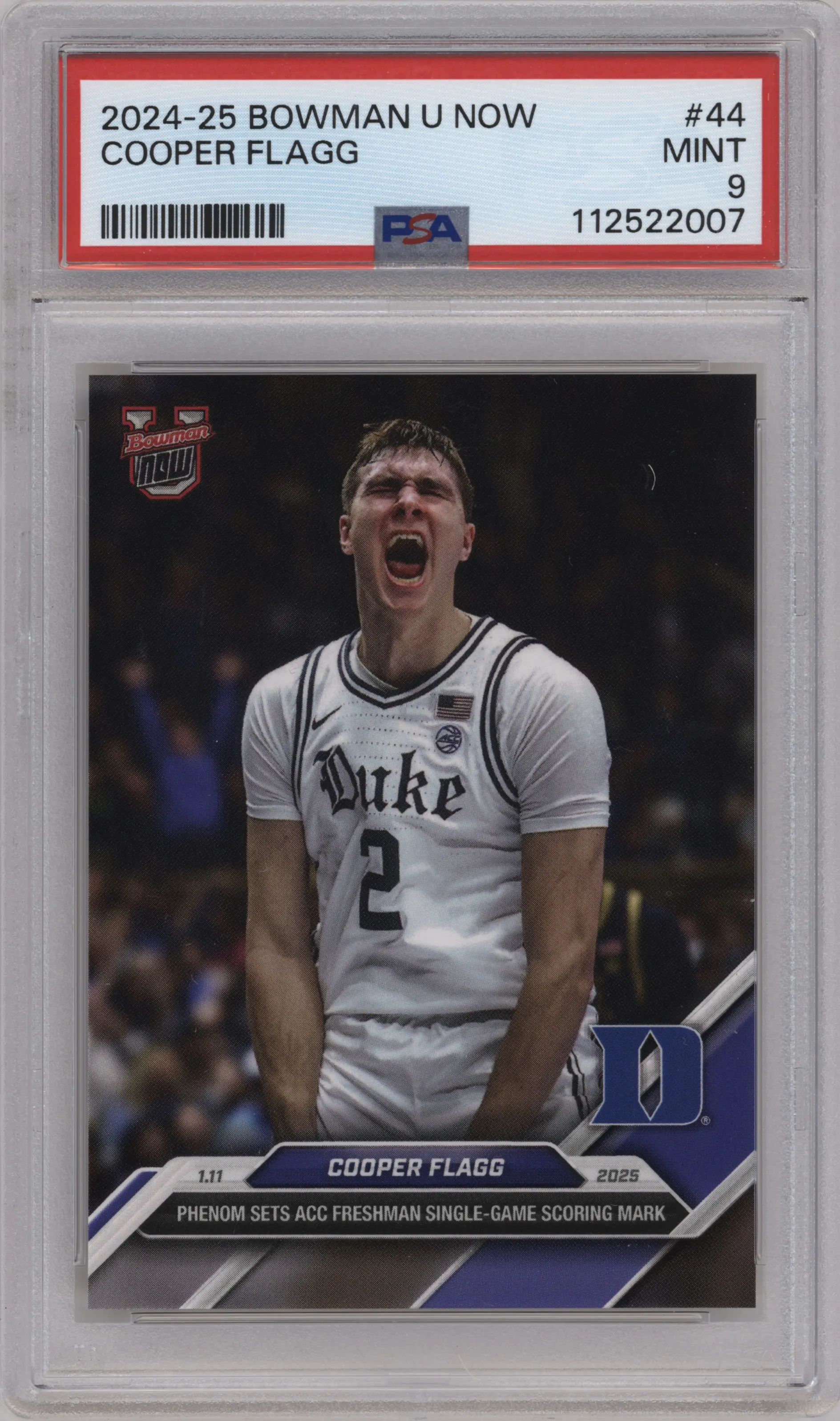 2024 Bowman U Now Cooper Flagg #44 PSA 9