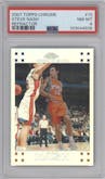 Steve Nash from the 2007-08 Topps Chrome set featuring a Refractor parallel graded by PSA and given an overall grade of 8.