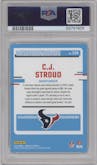 C.J. Stroud from the 2023 Panini Donruss set graded by PSA and given an overall grade of 10.