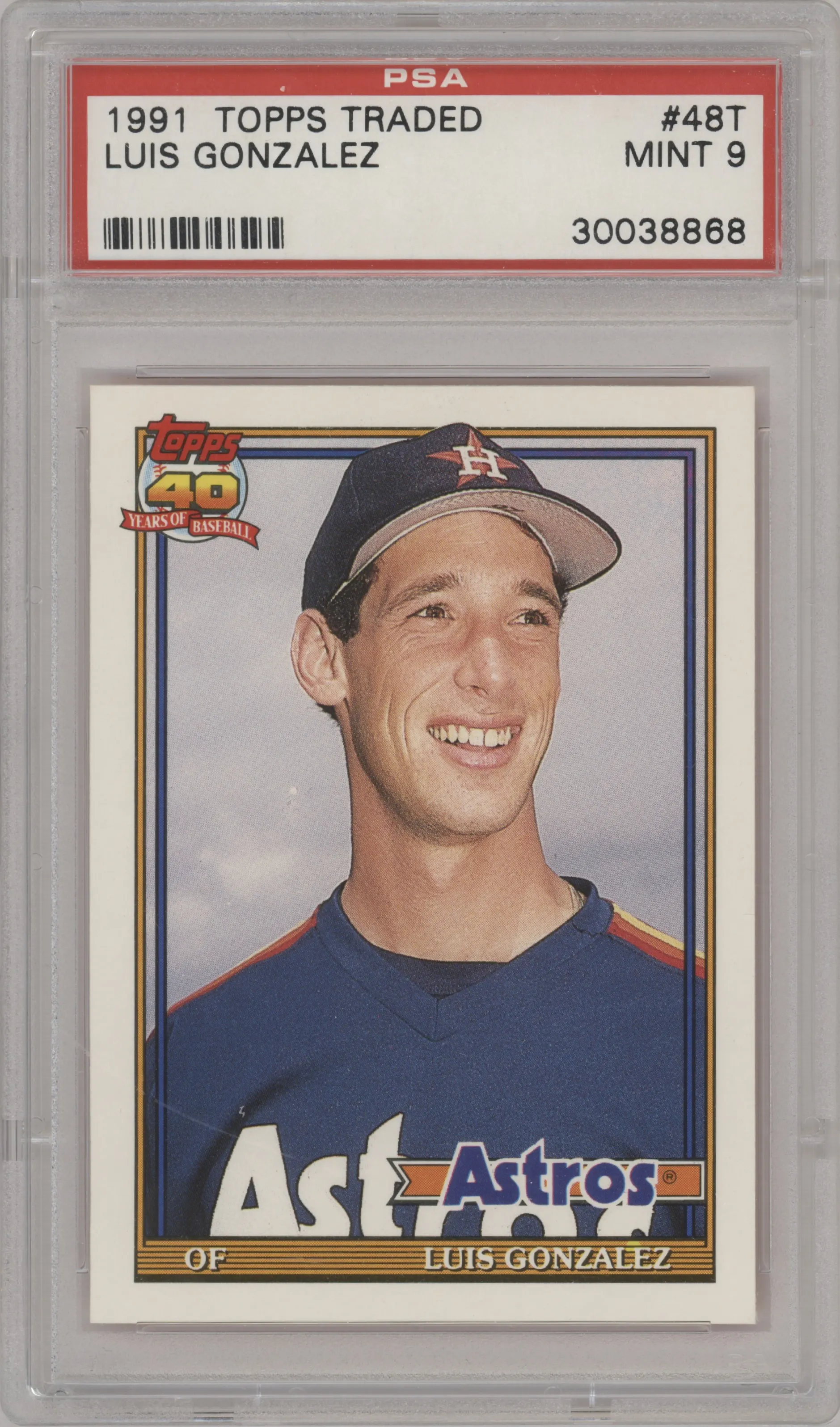 1991 Topps Traded Luis Gonzalez PSA 9