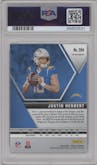 Justin Herbert from the 2020 Panini Mosaic set featuring a Pink Camo parallel graded by PSA and given an overall grade of 10.