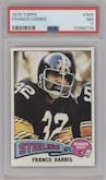 Franco Harris from the 1975 Topps  set graded by PSA and given an overall grade of 7.