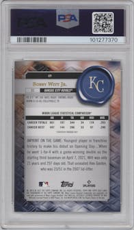 Bobby Witt Jr. from the 2022 Topps Gold Label set graded by PSA and given an overall grade of 9.