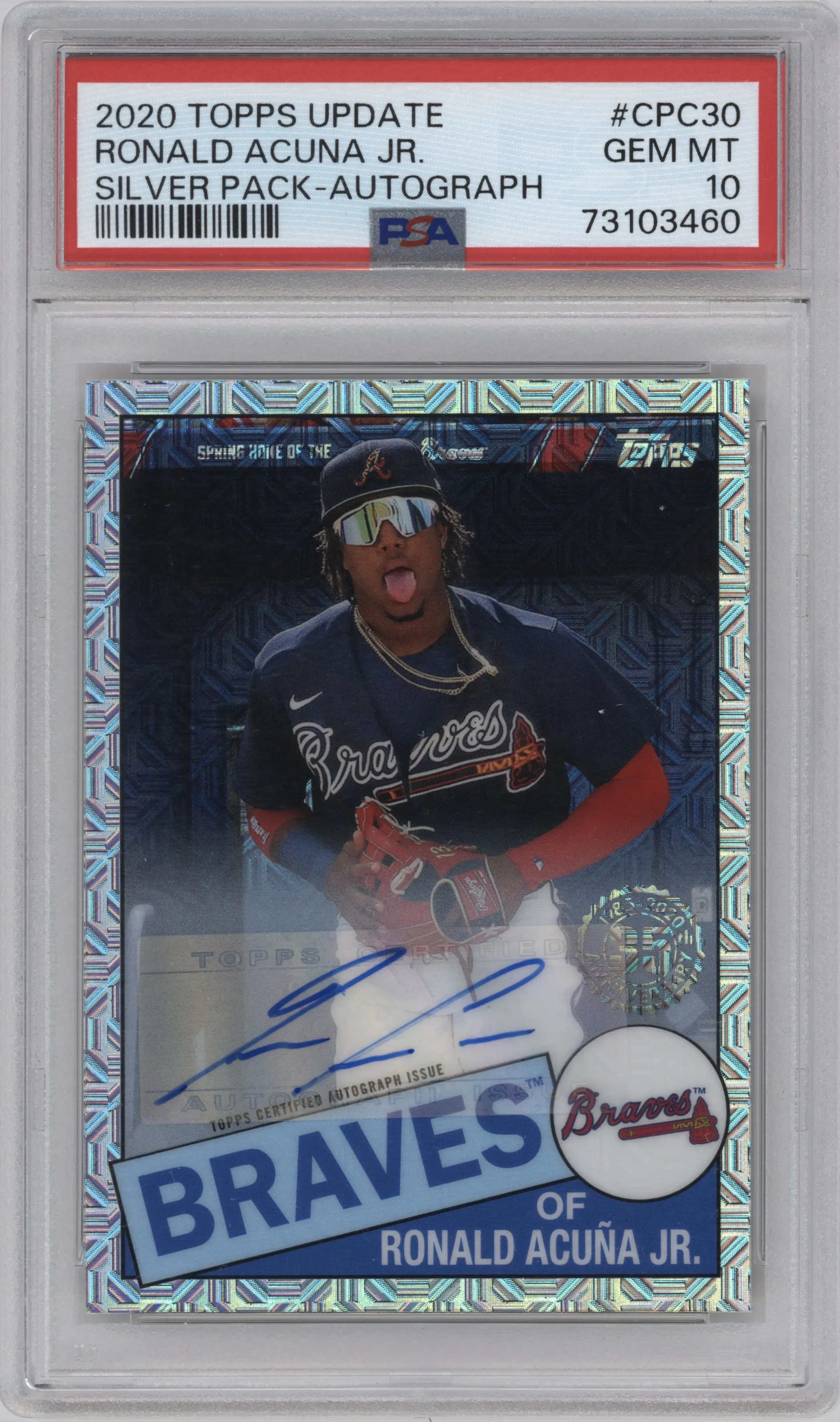 2020 Topps Update 1985 35th Anniv.Chr.Auto Ronald Acuna Jr. #CPC-30 PSA 10