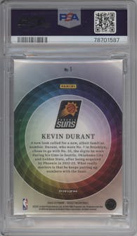 Kevin Durant from the 2022-23 Panini Select set graded by PSA and given an overall grade of 9.