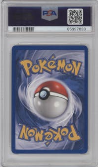 Dark Charizard from the 2000 Pokemon set graded by PSA and given an overall grade of 8.