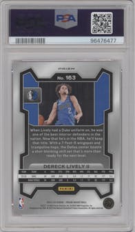 Dereck Lively II from the 2023-24 Panini Prizm set featuring a Pink Ice parallel graded by PSA and given an overall grade of 10.