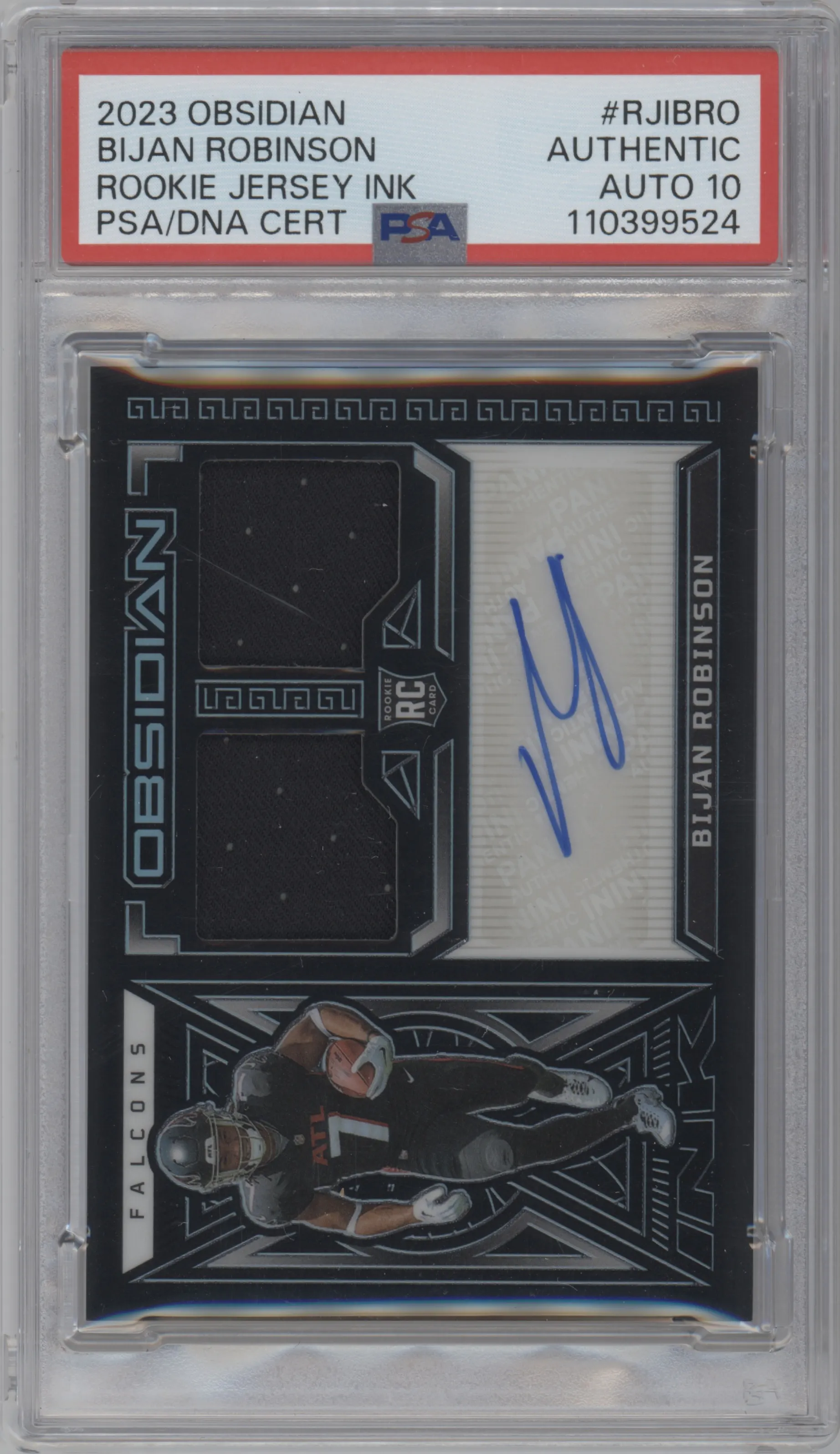2023 Panini Obsidian Rke.Jrsy.Ink Bijan Robinson PSA AUTHENTIC #RJI-BRO PSA