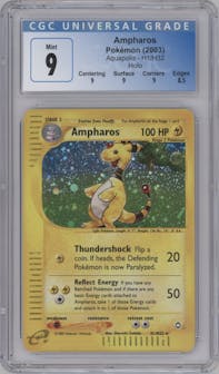 Ampharos from the 2003 Pokemon E-CARD set graded by CSG and given an overall grade of 9.