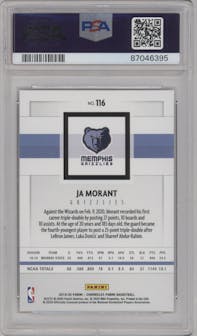Ja Morant from the 2019-20 Panini Chronicles  set graded by PSA and given an overall grade of 10.