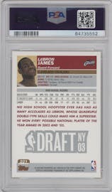 LeBron James from the 2003-04 Topps set graded by PSA and given an overall grade of 10.