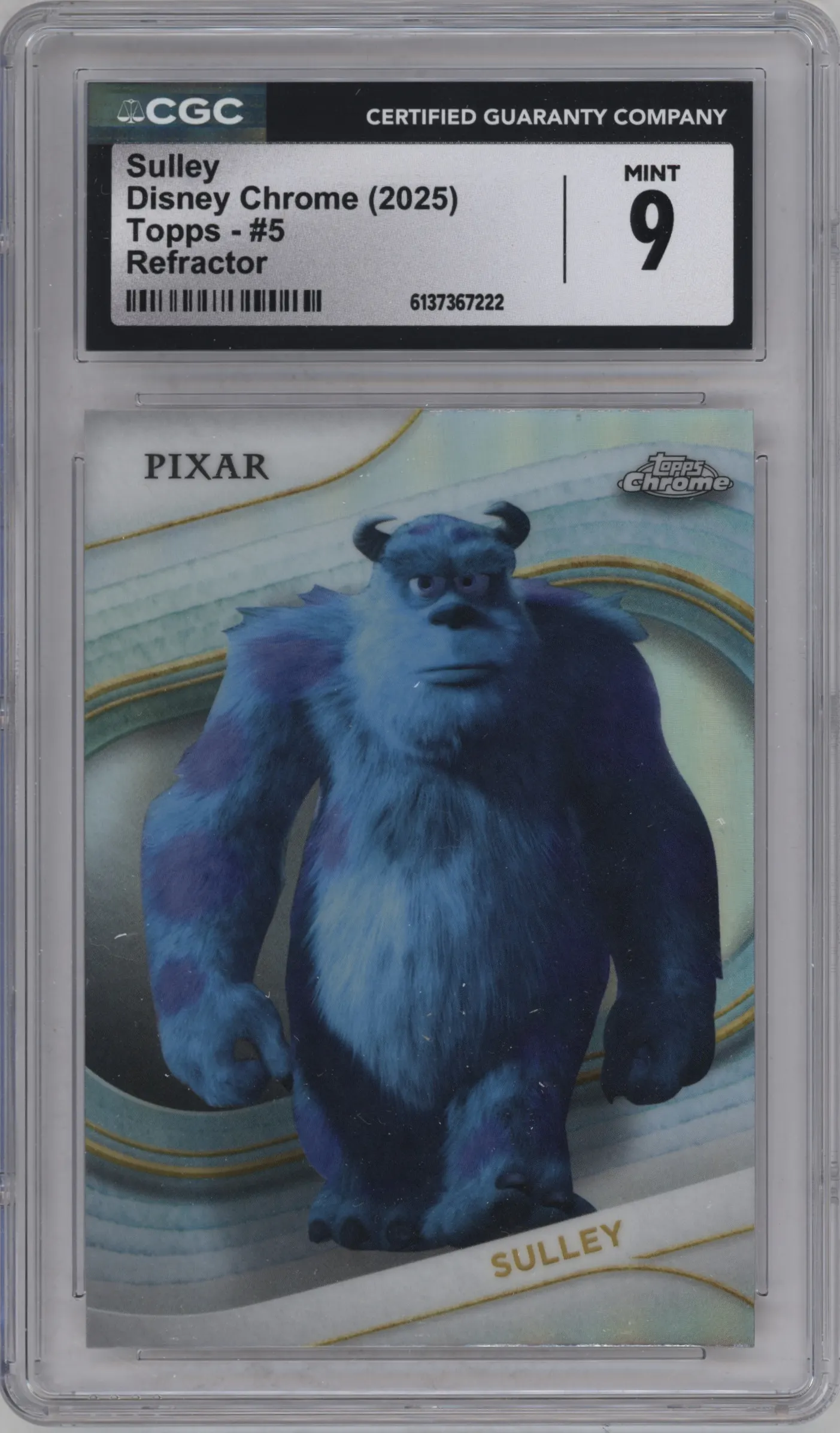 2025 Topps Chrome Disney Sulley Refractor CGC 9