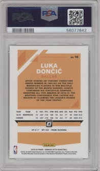 Luka Doncic from the 2019-20 Panini Donruss Optic set graded by PSA and given an overall grade of 10.
