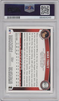 Mike Trout  from the 2011 Topps Update set graded by PSA and given an overall grade of 9.