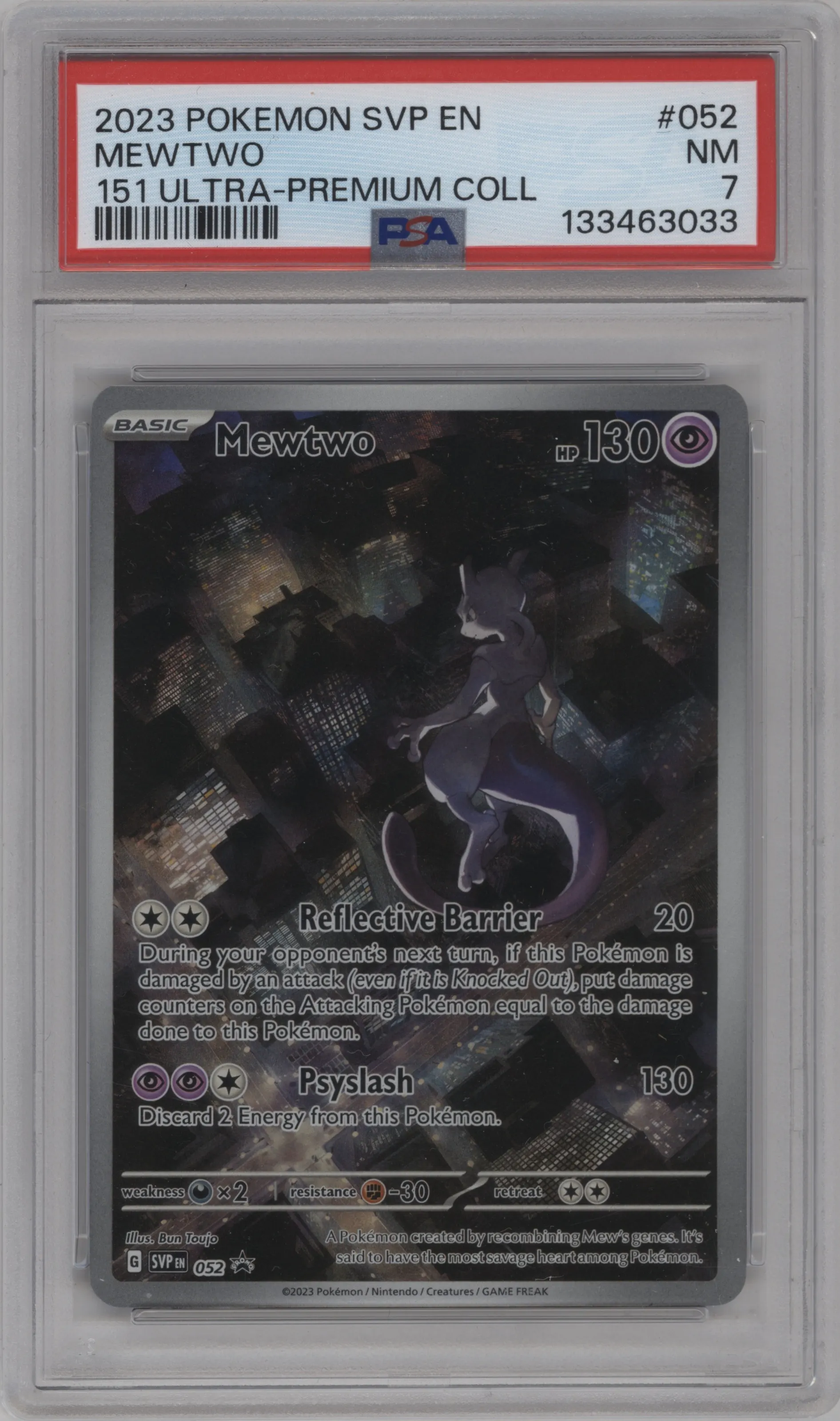 2023 Pokemon SV Mewtwo Ultra Premium Collection #052 PSA 7
